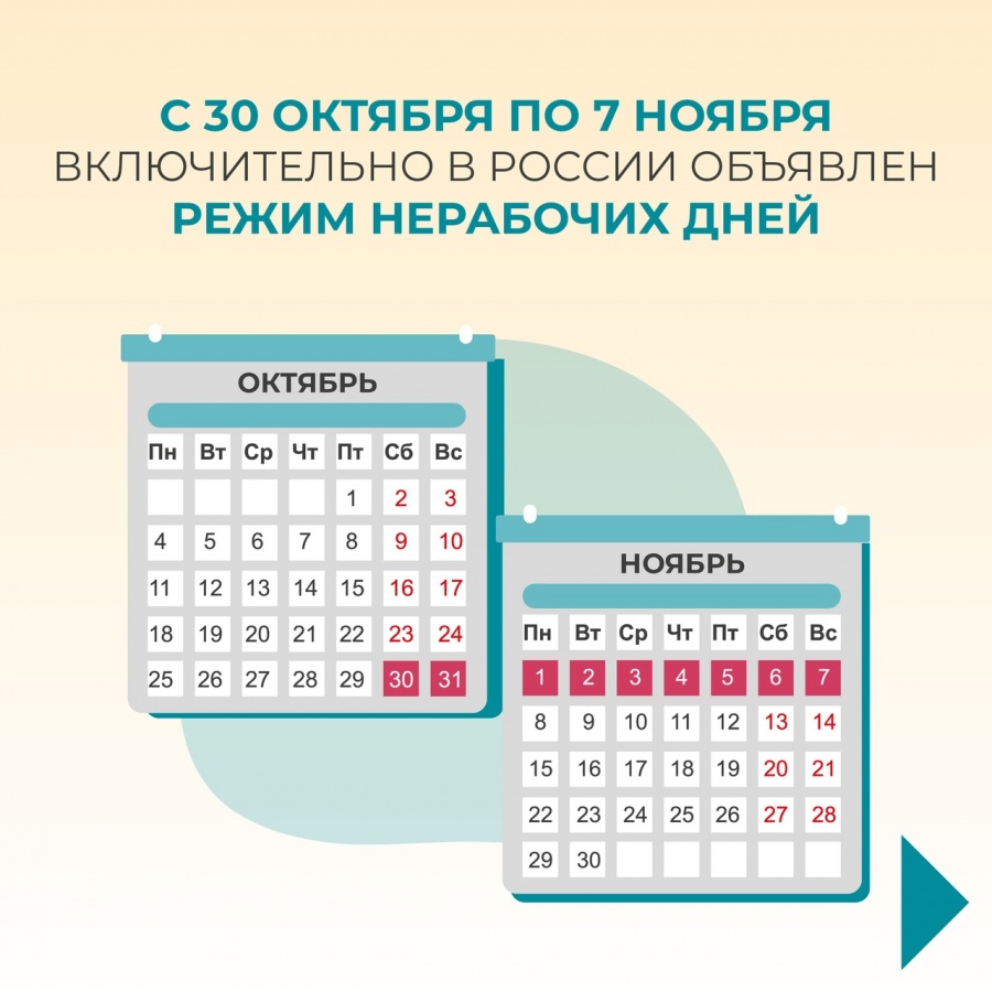 Что нужно знать о режиме нерабочих дней с 30 октября по 7 ноября